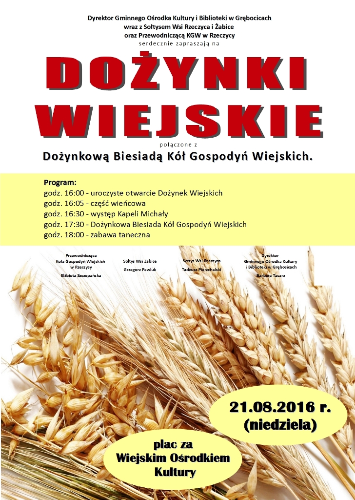 GMINA GRĘBOCICE. Dożynki czas zacząć
