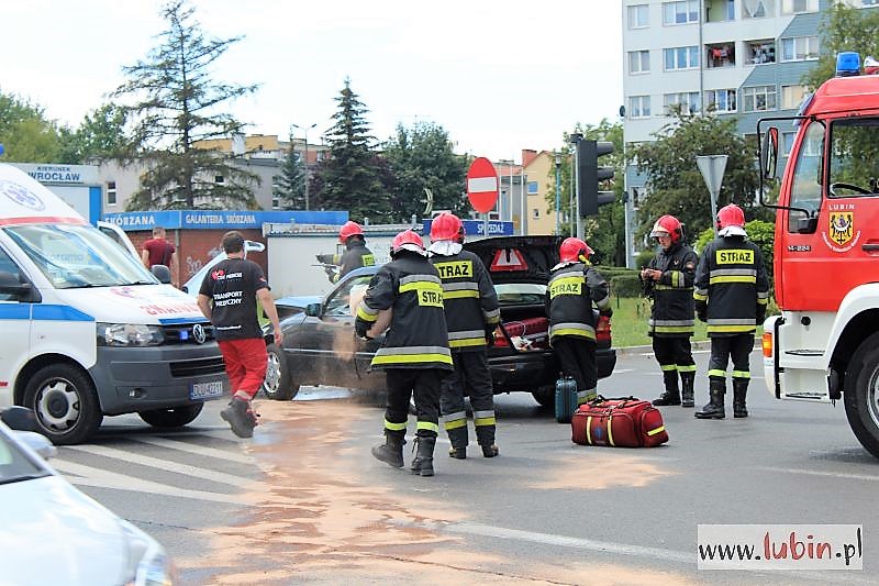 Poważna kolizja w Lubinie. Ruch w centrum utrudniony
