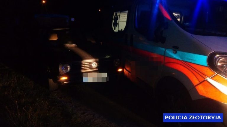 Pijany wjechał w karetkę pogotowia