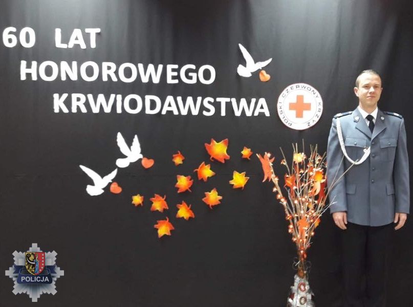 Gaworzycki dzielnicowy wyróżniony za oddawanie krwi