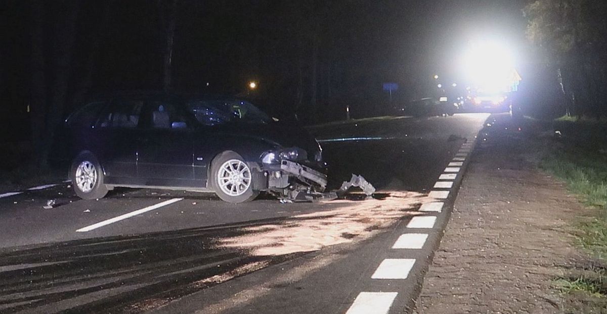 Pijany kierowca uderzył w auto jadące z naprzeciwka (WIDEO)