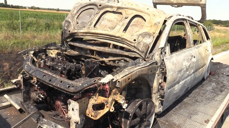 Pożar auta na A4