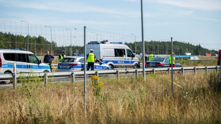 Dachowanie na zjeździe, siedmiu poszkodowanych