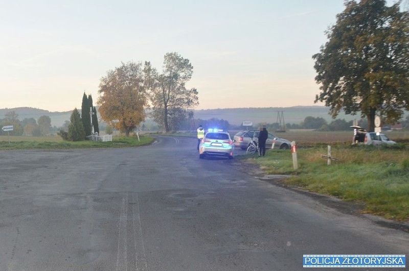 Rowerzysta trafił do szpitala (WIDEO)