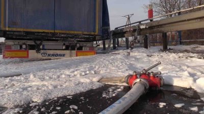 Pożar naczepy, A4 zablokowana (WIDEO)